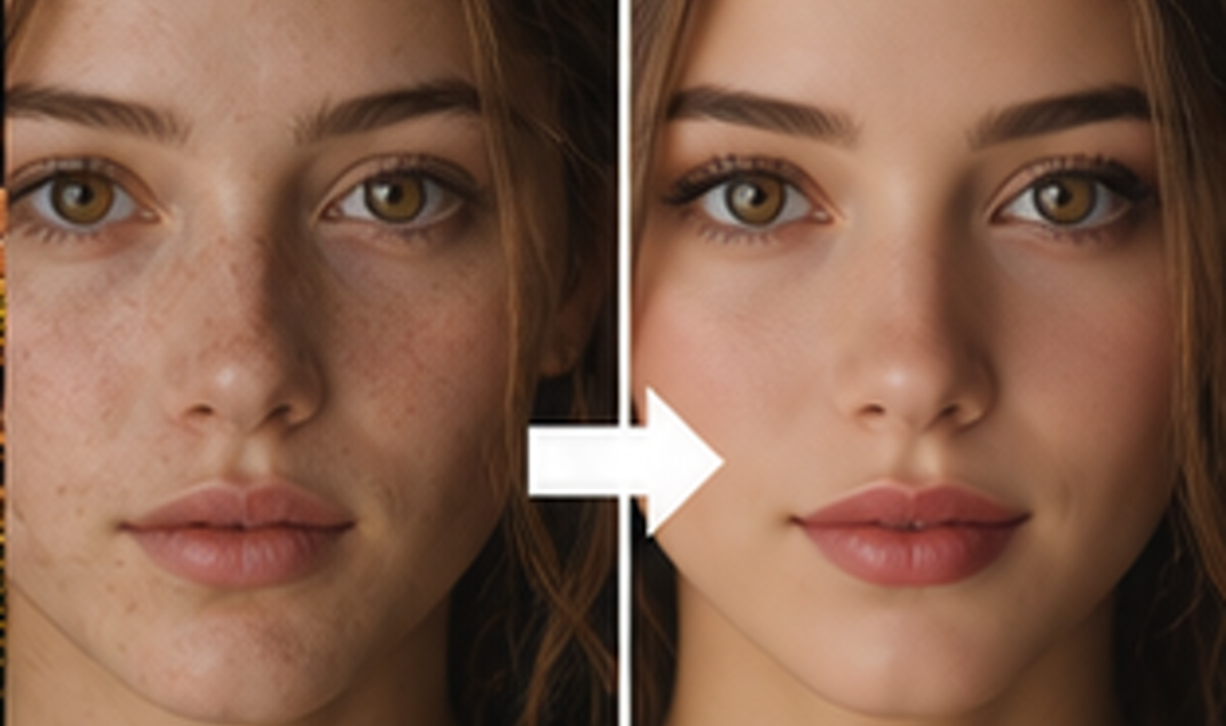 Deep AI portrait enhancement AI image editor before and after example